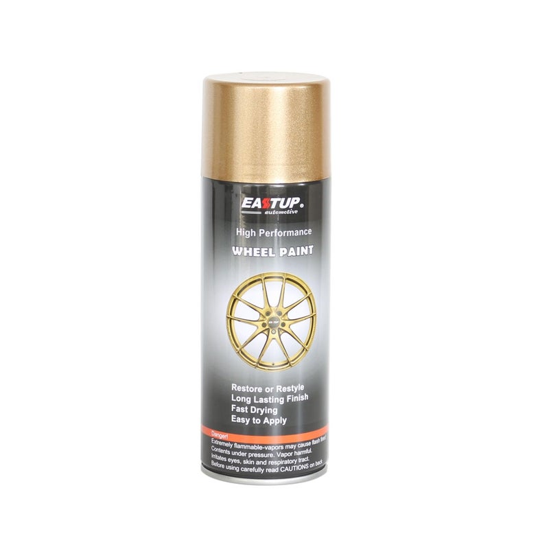 EASTUP Premium Flash Gold Metallic Acrylic Enamel Wheel Paint - Brilliant Finish, High Durability, Fade-resistant, Quick Drying Rim Coating Spray Paint. - Image 1
